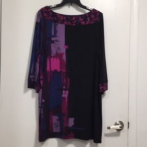 NWT Alfani Rare Blossom side blocks black dress